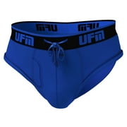 UFM Mens Polyester/Spandex Brief featuring UFM's Exclusive Patented Adjustable Support Pouch, Regular Support, Royal Blue, 36-38 waist