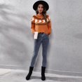 thumbnail image 4 of SWSMCLT Women's Soft Pullover Sweater Long Sleeve Knitted Holiday Knitwear Halloween Warm Halloween Fall Vintage Casual Loose Orange 8-10, 4 of 5
