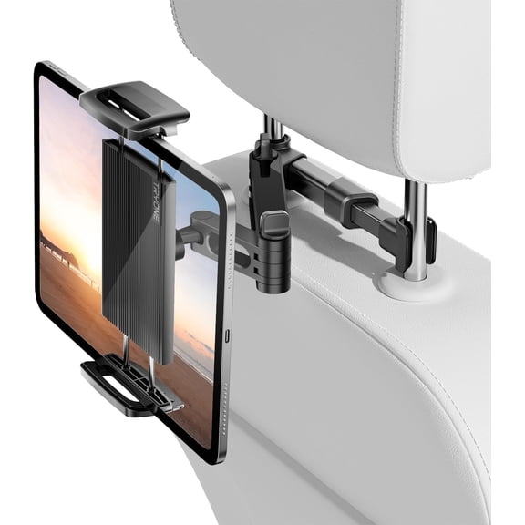 Car Headrest Tablet Holder Mount Stretchable Backseat Tablets Stand for Kids, Seat Mounts Compatible with iPad Pro 12.9 Air Mini, iPhone, Galaxy Tab, Switch, All 4.7-12.9" Screen Devices