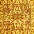 thumbnail image 1 of Ahgly Company Machine Washable Indoor Square Abstract Yellow Modern Area Rugs, 7' Square, 1 of 4