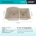 thumbnail image 3 of 32" x 20" Quartz Kitchen Sink, Double Bowl Sink, Drop-in Sink, Undermount Sink, Granite Kitchen Sink, Galaxy Beige Kitchen Sink, with Grids, Basket Strainer and Flange Lexicon Platinum LP-7030-B, 3 of 7