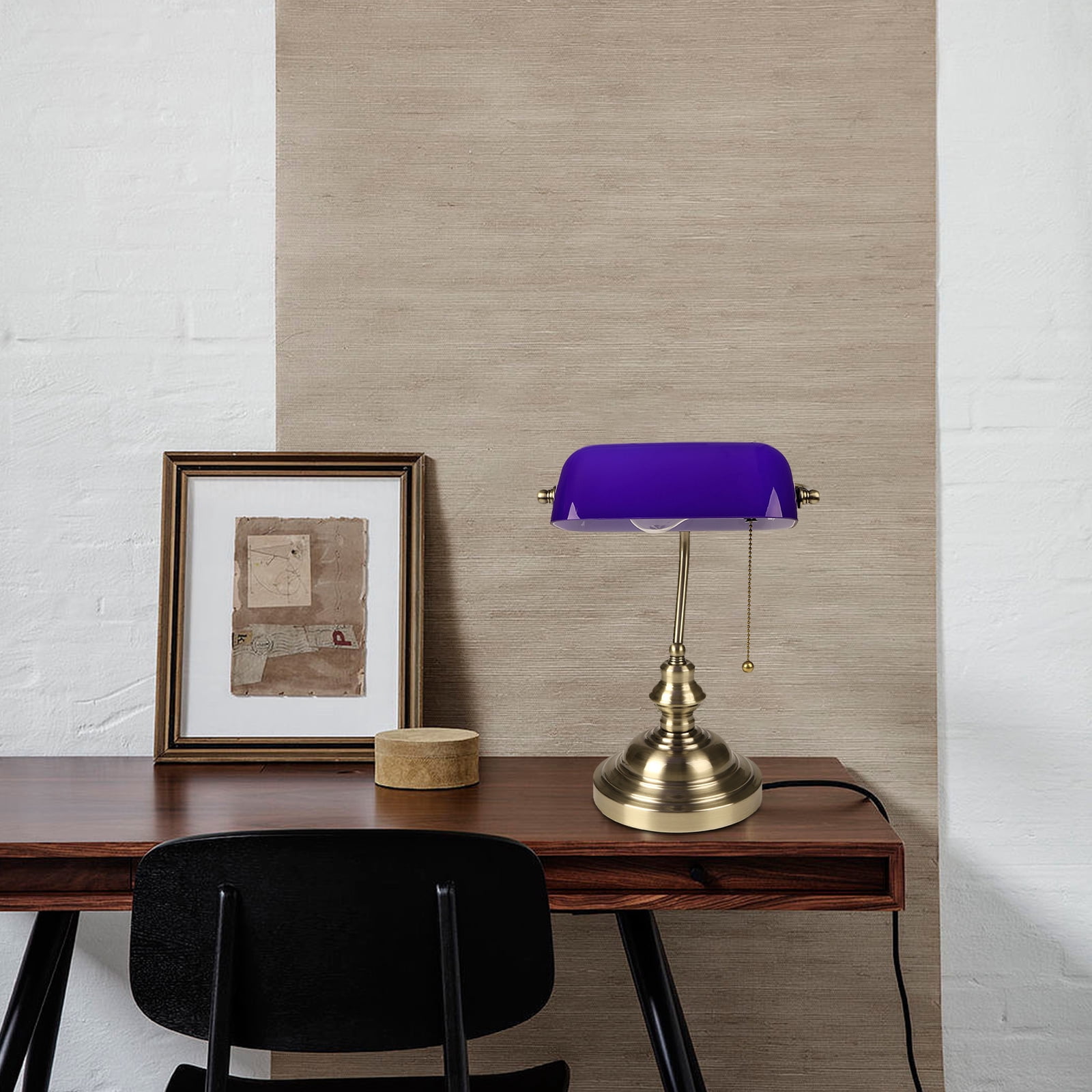 Blue Bank Desk Lamp(not include bulb)