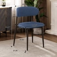 thumbnail image 6 of 3 Piece Dining Table Set for 2, 31.5" Round Kitchen Table with 2 Upholstered Chairs, Modern Dining Room Furniture Set with Metal Legs for Small Spaces, Apartment, Kitchen, Blue, 6 of 7