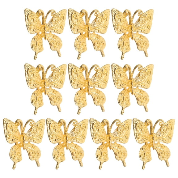 WORGEOUS 10 Pcs Butterflies Decorations 3.00X3.00X0.10CM Golden