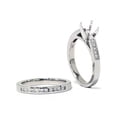 thumbnail image 2 of 5/8ct Princess Cut Cathedral Engagement Ring Set 14K White Gold, 2 of 2