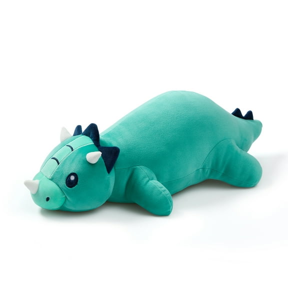 Your Zone Kids 24" x 7" Green Dino Weighted Plush Pillow