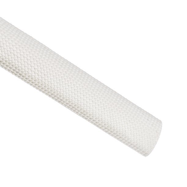 Uxcell 3.3Ft-18mm Alta TEMP Funda de Fibra de Vidrio Aislante Protectores de Cable Blanco