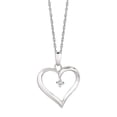 thumbnail image 2 of JewelStop Sterling Silver Diamond 0.04ct Heart Love Valentine Charm Pendant Necklace 18", 2 of 7