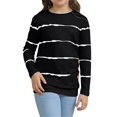 thumbnail image 3 of Langwyqu Girls Casual Long Sleeve T Shirts Striped Tunic Tops Size 4-15 Years, 3 of 5