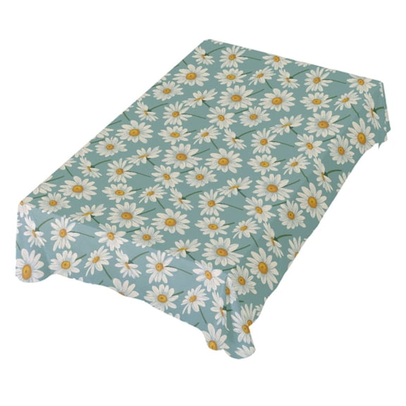 JSTEL Daisy Flower Table Cloth Rectangle 54 x 72 Inch Tablecloth Anti Wrinkle Table Cover for Dining Kitchen Parties