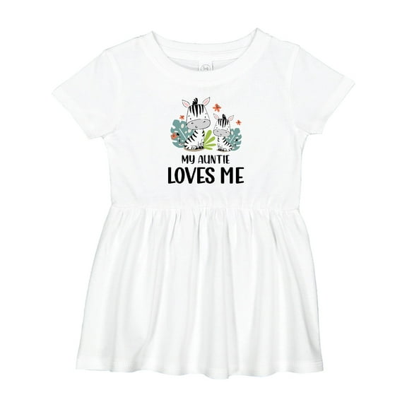 Inktastic Zebra My Auntie Loves Me Girls Baby Dress