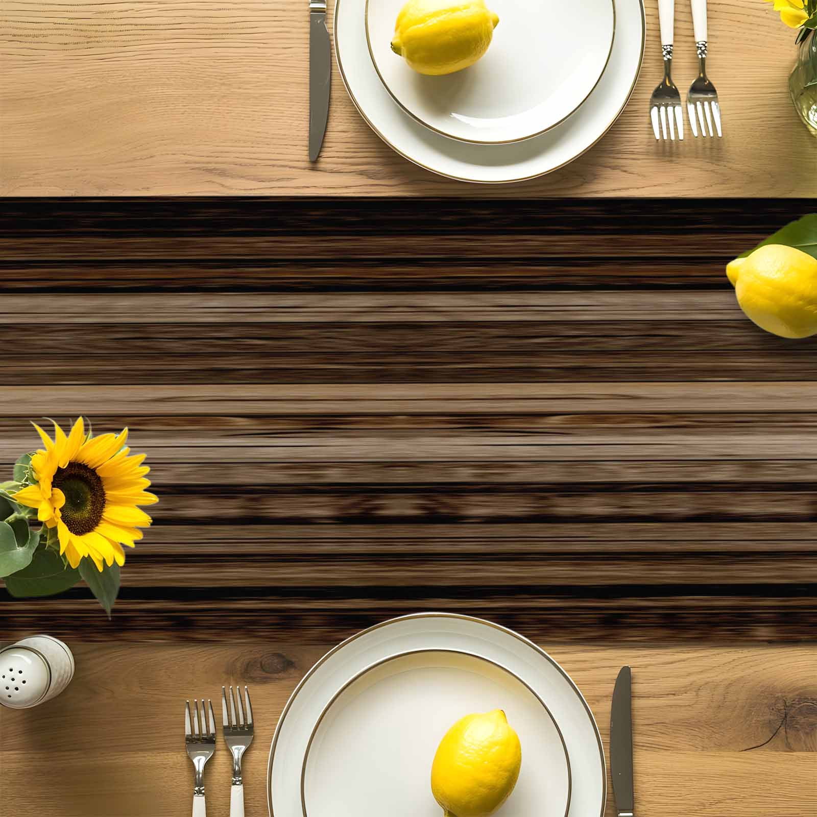 Western Star Farm Retro Wood Board Table Runner 90 Inches Long, Country Style Table Runners Tabletop Scarf Kitchen Dining Tables Decoration for Home Party Indoor Outdoor