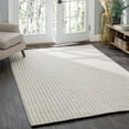 thumbnail image 2 of Ribbon Ivory/Black Handwoven Wool Rug, 2'6" x 8' Runner, 2 of 6