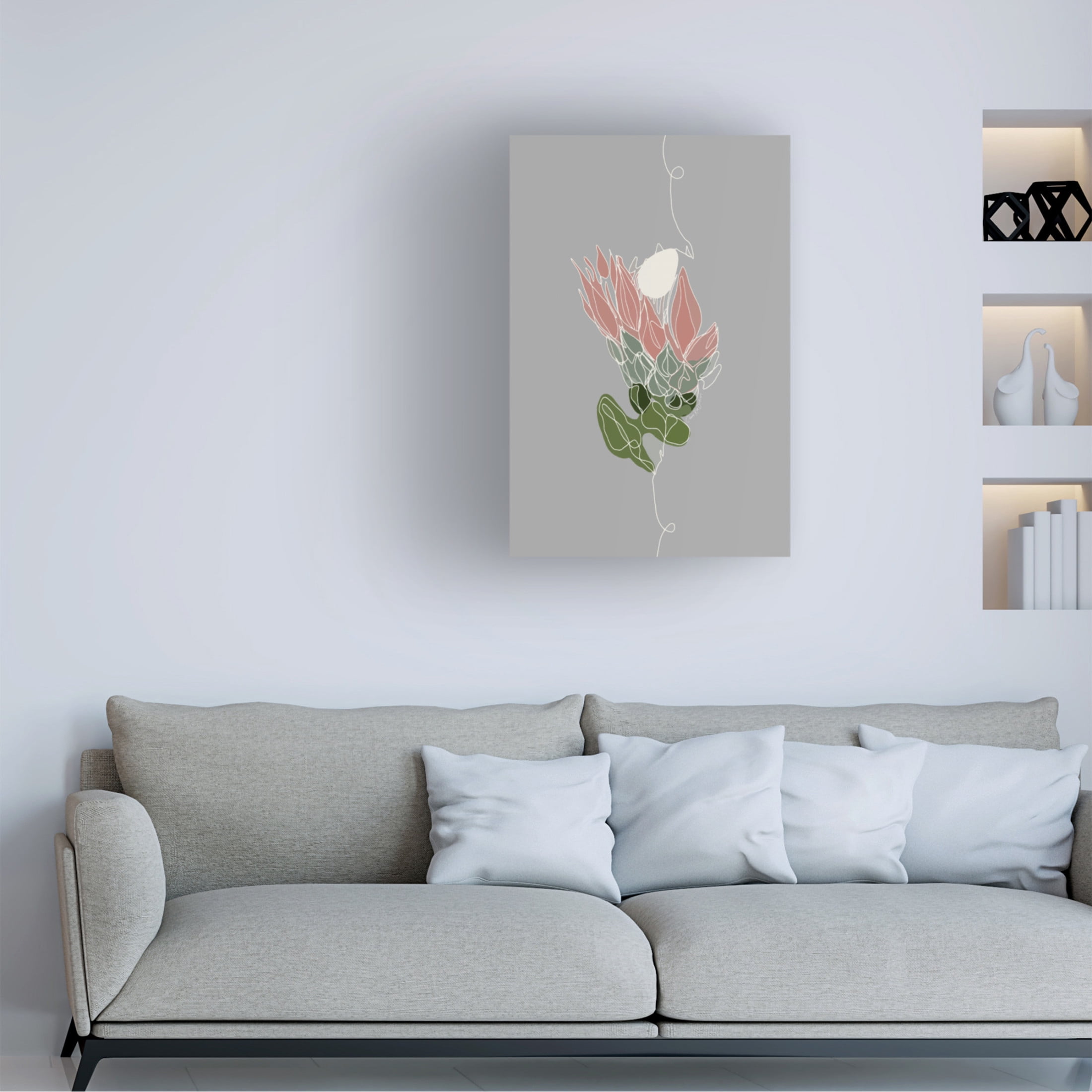 Canvas Wall Art - Cherie Roe Dirksen 'Pink King Protea' Wall Art for Living Room, Bedroom, or Office Décor by Trademark Fine Art - 16 x 24 Inches