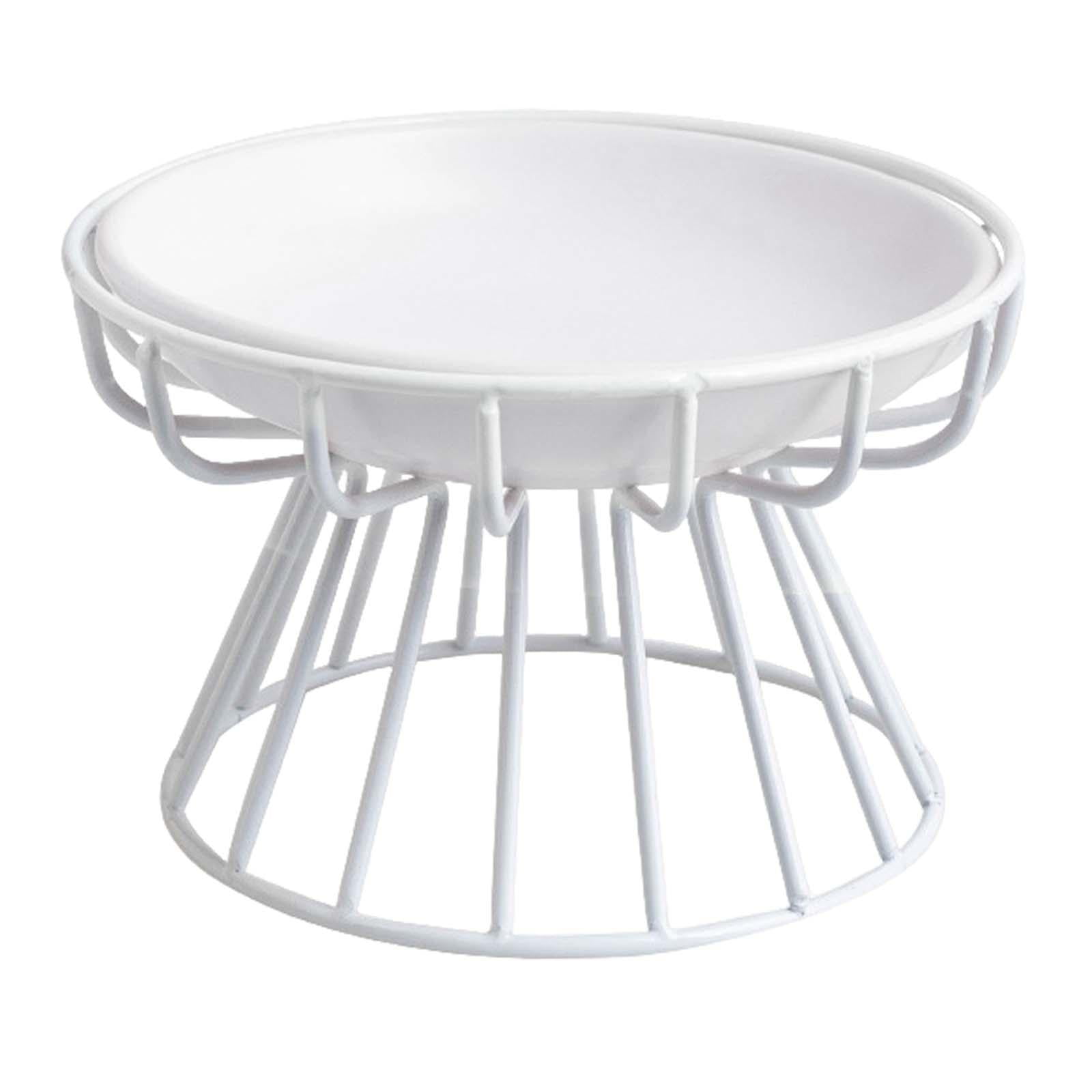 Bvdfgk Elevated Cat Feeder Bowl Ceramic Dish Iron Rack Minimalist Anti Slip Easily Wash Style A