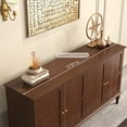 thumbnail image 4 of CBJCBJ Mid-Century 58'' Wood 4 Door Sideboard Buffet Cabinet for Living Dining & Bedroom (Brown), 4 of 12