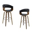 thumbnail image 1 of Ensemble de 2 Tabourets de Bar en Noir et Noyer, 1 of 3
