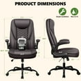 thumbnail image 2 of COOLHUT Executive Office Chair Home Office Desk Chairs, Ergonomic Computer Faux Leather Desk Chair with Adjustable Flip-Up Arms, Lumbar Support Swivel Task Chair with Rocking Function, Coffee, 2 of 16
