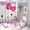 Kitty-17, variant on 4 Piece Cartoon Hello Kitty Cat Shower Curtain Sets Kawaii Accessories with Non-Slip Rug, Toilet Lid Cover, Bath Mat Shower Curtains Set for Bathroom Decor