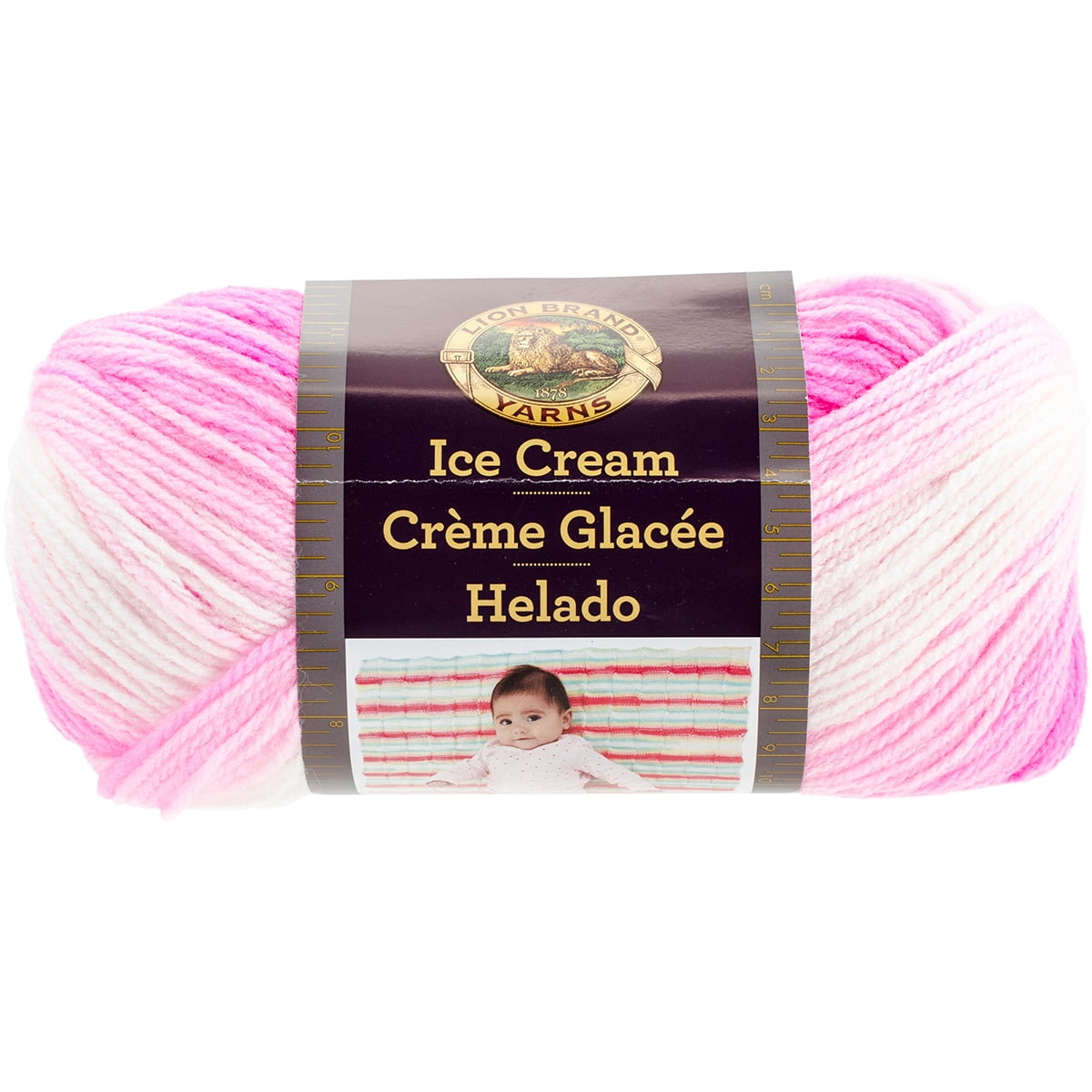 Lion Brand Flikka Yarn, 196yd Birthday Cake, Bright Pink, Blue, Purple