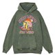 thumbnail image 2 of Sudadera con capucha para hombre, estilo retro desgastado, con estampado de flores y hongos, estilo urbano, 100 % algodón, holgada y de gran tamaño, 2 of 5