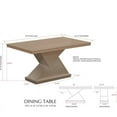 thumbnail image 4 of Pilaster Designs Legault 59" Rectangular Wood Pedestal Dining Table in Gold, 4 of 4