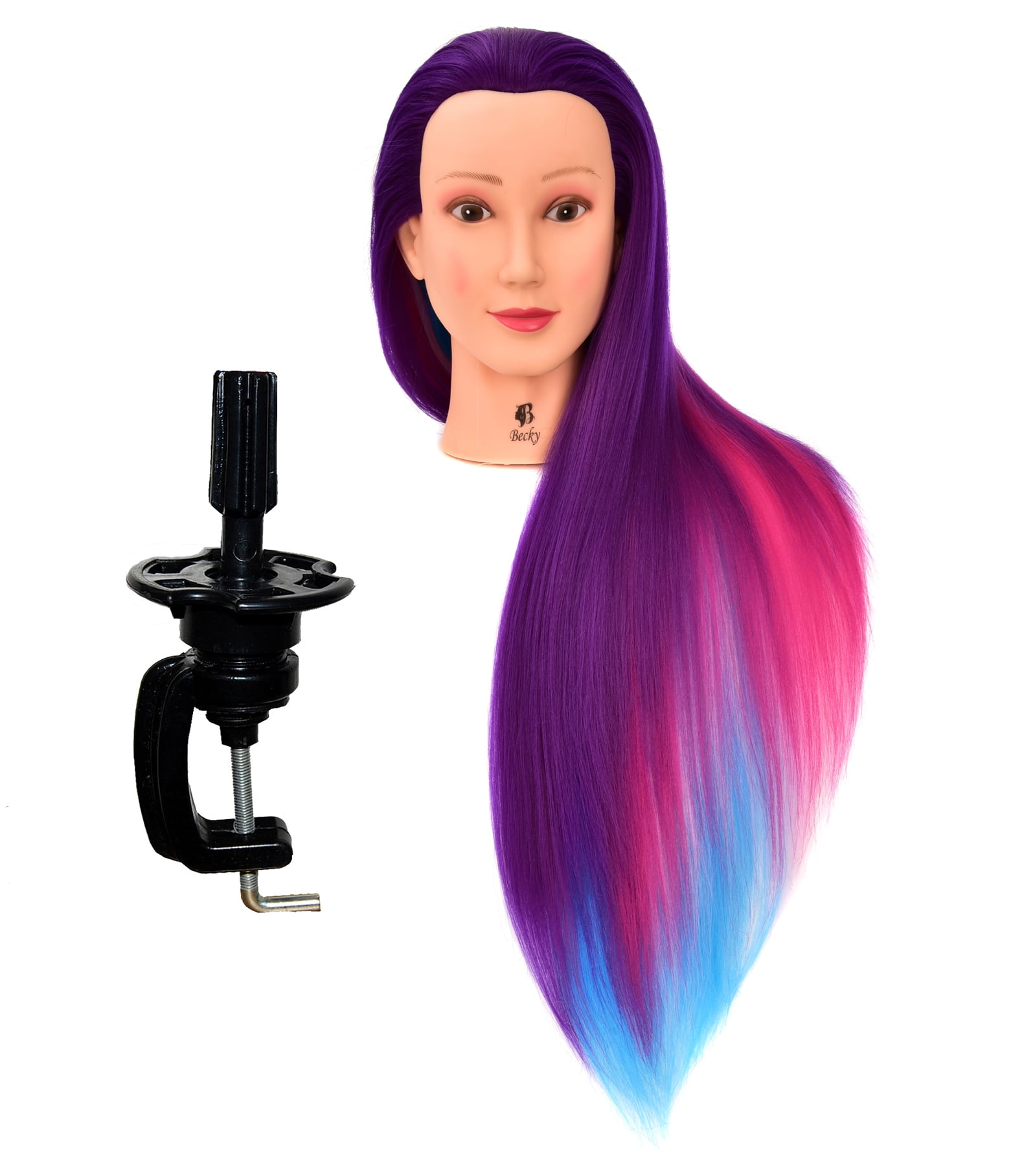 30" Synthetic Fiber Mannequin Head (Long and Thick) Hairdresser Rainbow Unicorn Training Head Manikin Cosmetology Doll Head