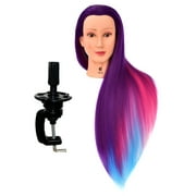 30 Synthetic Fiber Mannequin Head (Long and Thick) Hairdresser Rainbow Unicorn Training Head Manikin Cosmetology Doll Head