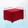 thumbnail image 2 of Funda de otomana elástica rectangular con cubierta deslizante para reposapiés, se adapta a longitudes de 50-76 cm, tamaño S-grande, color rojo vino, 2 of 6