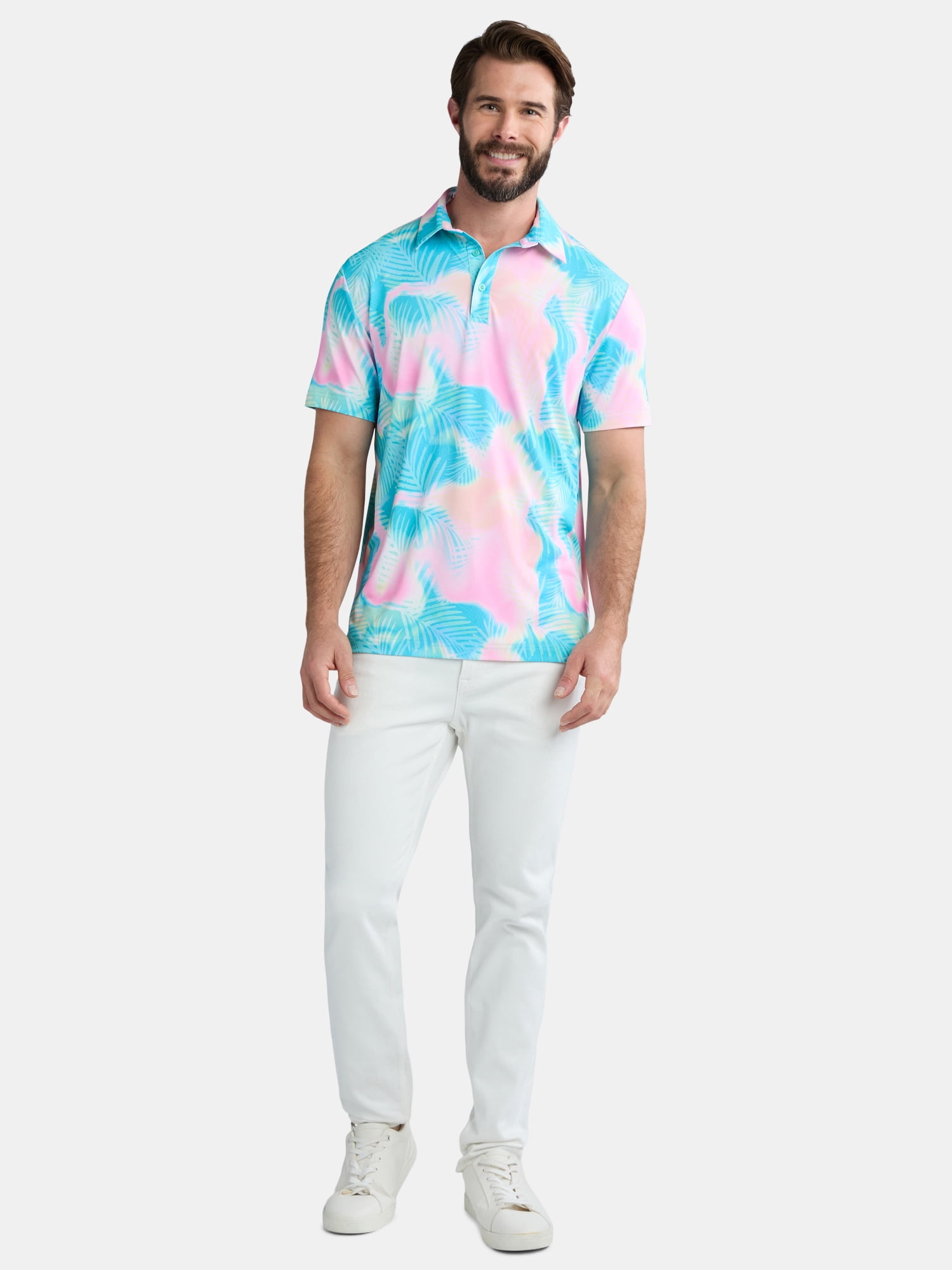 Birdie Bound Men's & Big Men's Novelty Print Golf Polo, Sizes S-5XL
