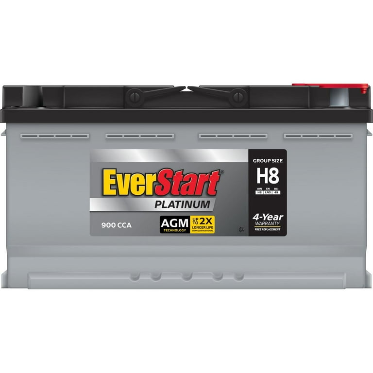 Everstart Platinum Boxed AGM Battery, Group Size H8 12V, 900 CCA