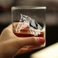 thumbnail image 3 of Bevvee Whiskey Rocks Glass 10.25 oz Horse Face Gifts for Horse Lovers Glassware & Drinkware, 3 of 4
