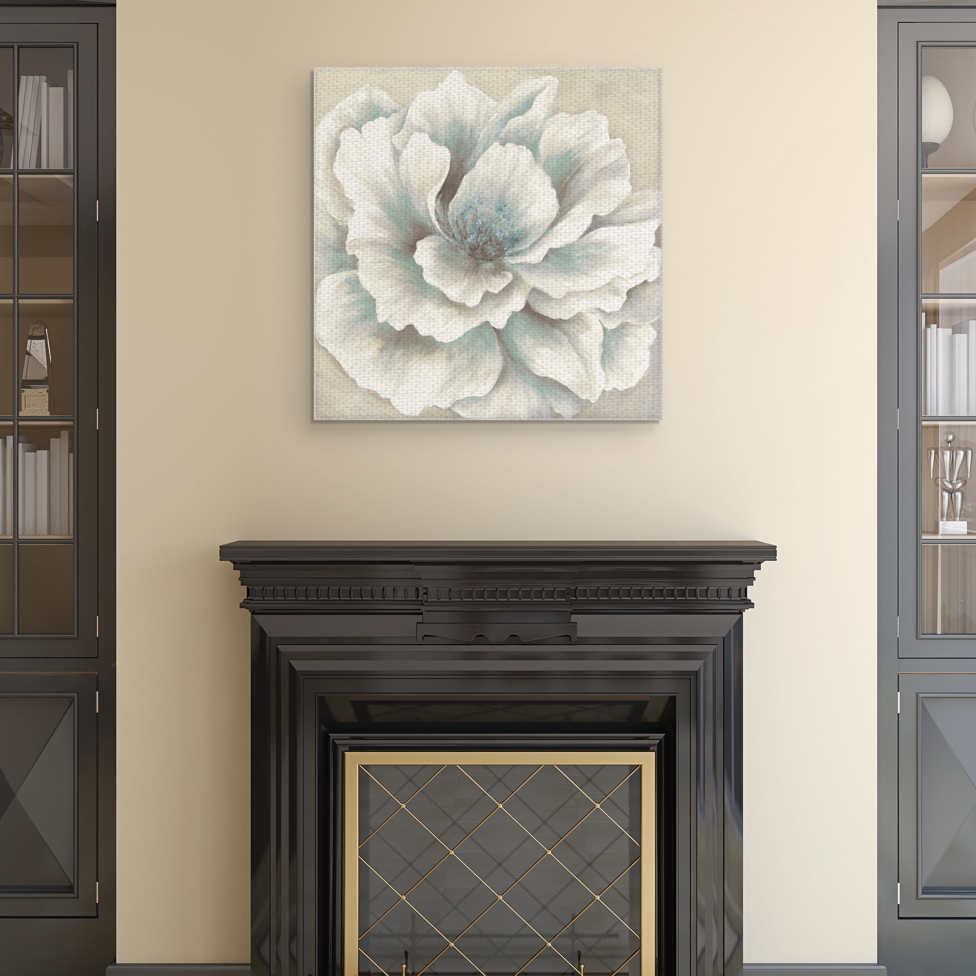Blue and Cream Peony by Willowbrook Fine Art Wrapped Canvas Painting Print