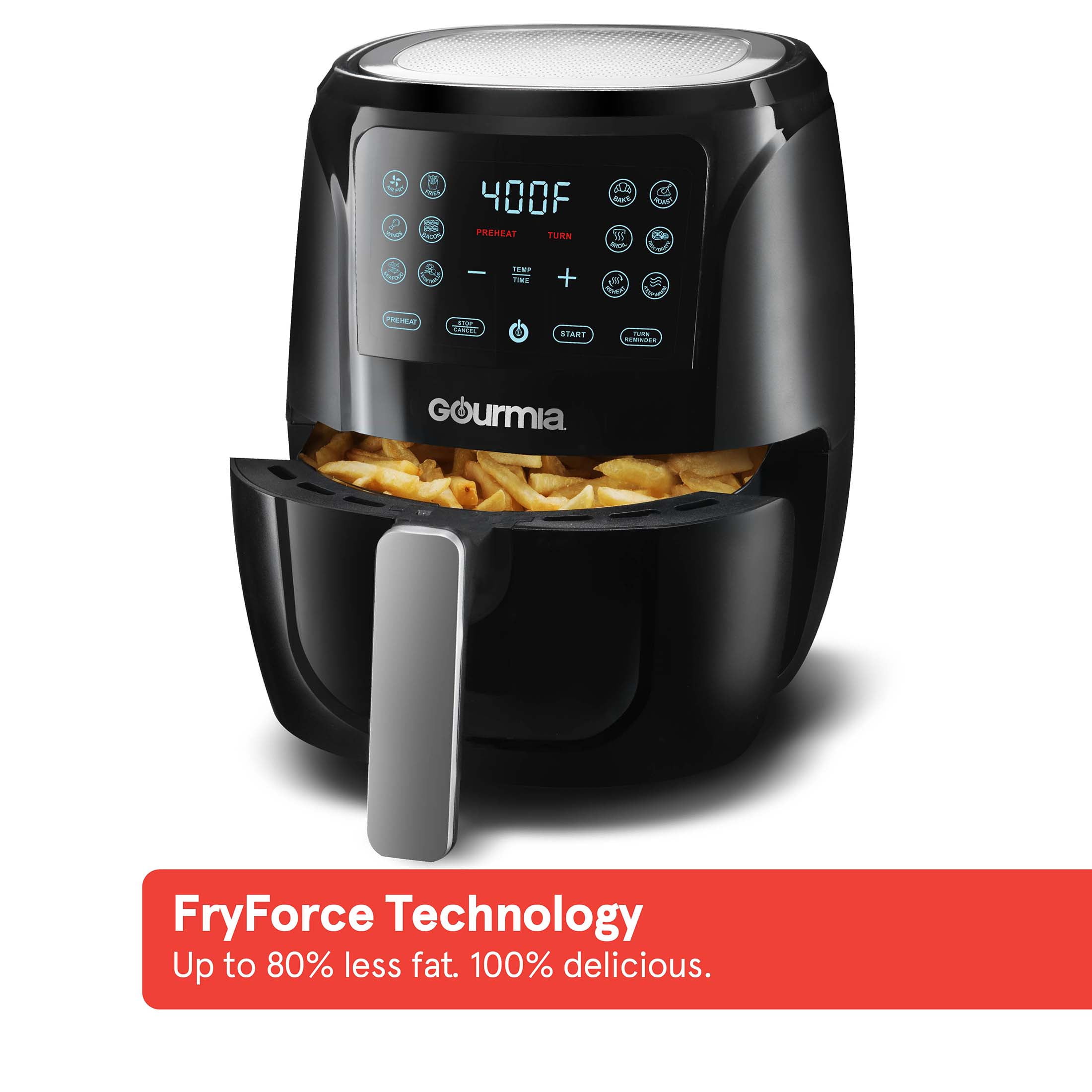Air Fryers, Gourmia GAF265 4-Quart Digital Free Fry Air Fryer- No