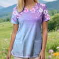thumbnail image 6 of COMVALUE Womens Heart Printed Animals Nurse Uniforms 2026 Scrub Tops for Women Short Sleeve V Neck Scrub Shirt with Pockets (Light Blue, S), 6 of 9