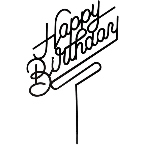 Happy Birthday Cake Topper,Acrylic cake Toppers,Birthday Party Decoration Supplie (Black)
