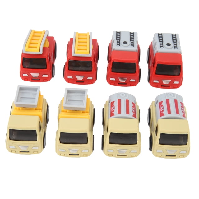 Camión de bomberos de juguete Coches con retroceso 8 piezas Coche de juguete de plástico Diseño de retroceso Seguro Respetuoso ANGGREK Otros