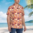 thumbnail image 2 of KLL Men's Hawaiian Shirt Short Sleeve Button Down Beach Shirts-Skull rock record, 2 of 5
