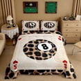 thumbnail image 2 of Erosebridal Leopard Print 8 Ball Playing Card Print Full Size Comforter Sets, Sports Monogram Bedding Sets for Kids Boys and Girls, Black Reversible 3-Piece, 1 Comforter and 2 Pillowcases, 2 of 6