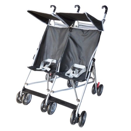 Twin Umbrella Double Stroller, Gray