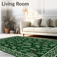 thumbnail image 2 of Ultra Soft Area Rug, Elegant Holly Berry Pinecone Christmas Evergreen Motif, Non Slip, Stain Resistant, Washable Area Rugs for Living Room, Bedroom(Green, 4X6, Pad), 2 of 8