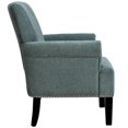thumbnail image 4 of Living Room Chairs, Upholstered Chairs, Polyester Armchair with Rivet Tufted Scroll Arm, Tufted Accent Chair for Bedroom and Living Room, Mint Green, 4 of 6