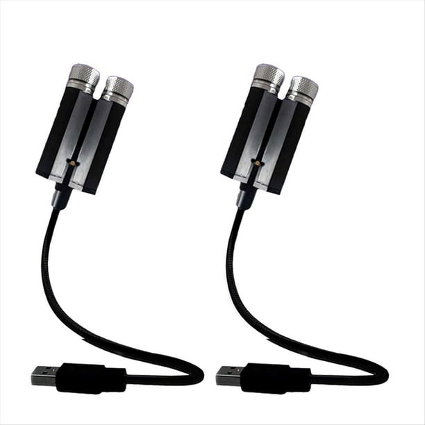 Luz con Proyector de Estrellas Ajustable, Romántica, Flexible, con Forma de Galaxia, USB, para Interior de Coche, Lámpara de Noche Portátil, Decoración