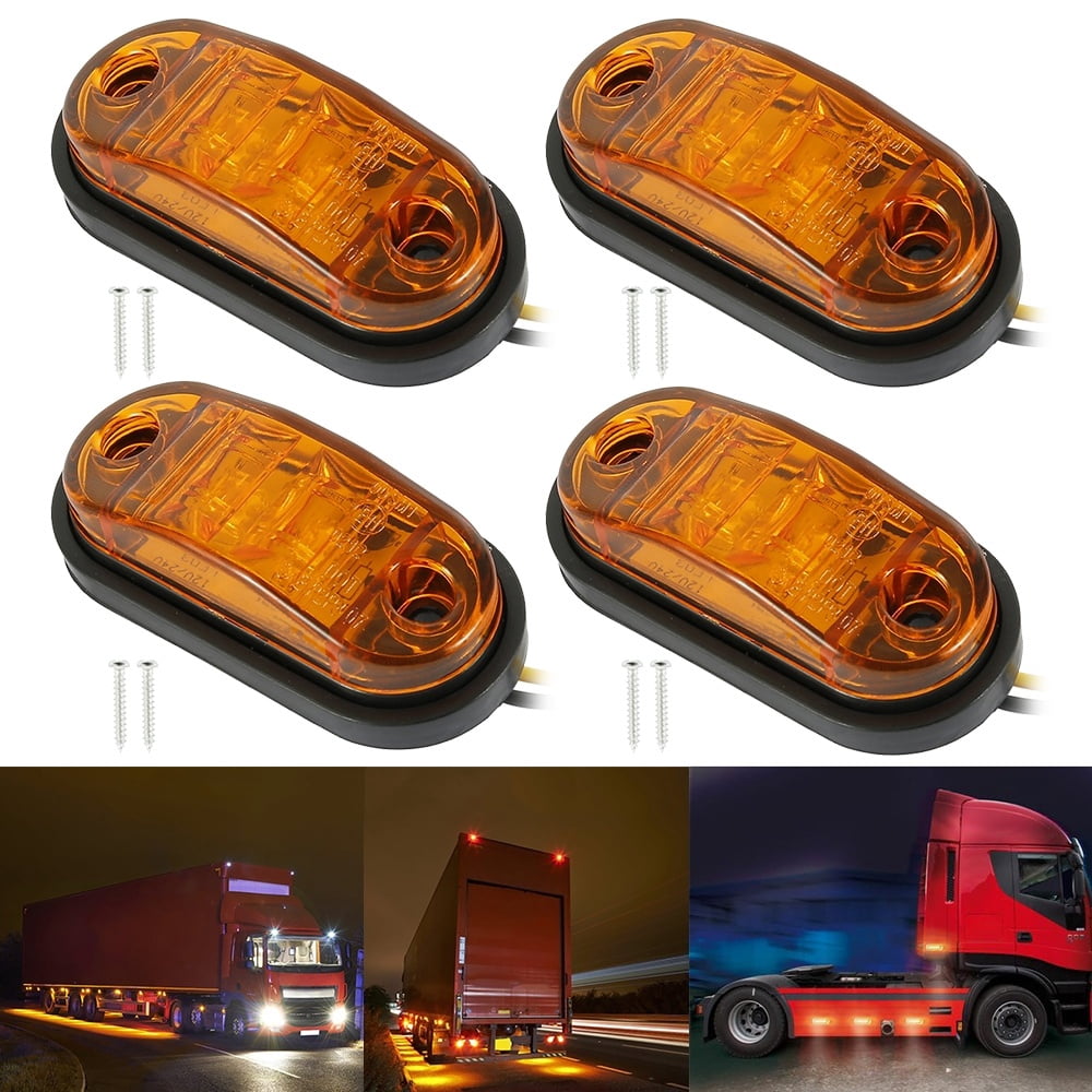 4pcs LED Marker Lights Side Marker Lights for Trailer Trucks Caravan