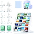 thumbnail image 1 of 5 Tier 12 x 13 Inch Acrylic Trading Card Display Stand Combo Set, Includes 50 Card Sleeves & 10 Mini Easel Stands Tool-free Assembly for Baseball Basketball Football Graded Cards, 1 of 7