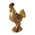 thumbnail image 2 of deevoka Chicken Figurine Decorative Crafts Sculpture for Hotel New Year Holiday golden, 2 of 9