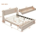 thumbnail image 2 of Tabaray Queen Bed Frame, Upholstered Platform Bed Frame Queen Size with Storage Drawers, Wooden Slats Support, No Box Spring Needed, Queen Beige, 2 of 8