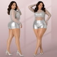 thumbnail image 3 of Manzi Women's Plus Size Oil Shiny Pantyhose 15D Shimmer Silky Tights High Waist Stockings 2 Pairs, 3 of 7