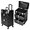 Black, variant on Rolling Makeup Train Case 3 in 1 Portable Large Storage Cosmetic Travel Trolley 2 Drawer Nail Case Cart Trunk with Keys Swivel Wheels for Make-up Artist, Hairstylists, Nail Tech Make up