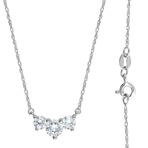 Unique Moments 1 Ct Lab Grown Diamond Journey Necklace in Sterling Silver,18" for Women